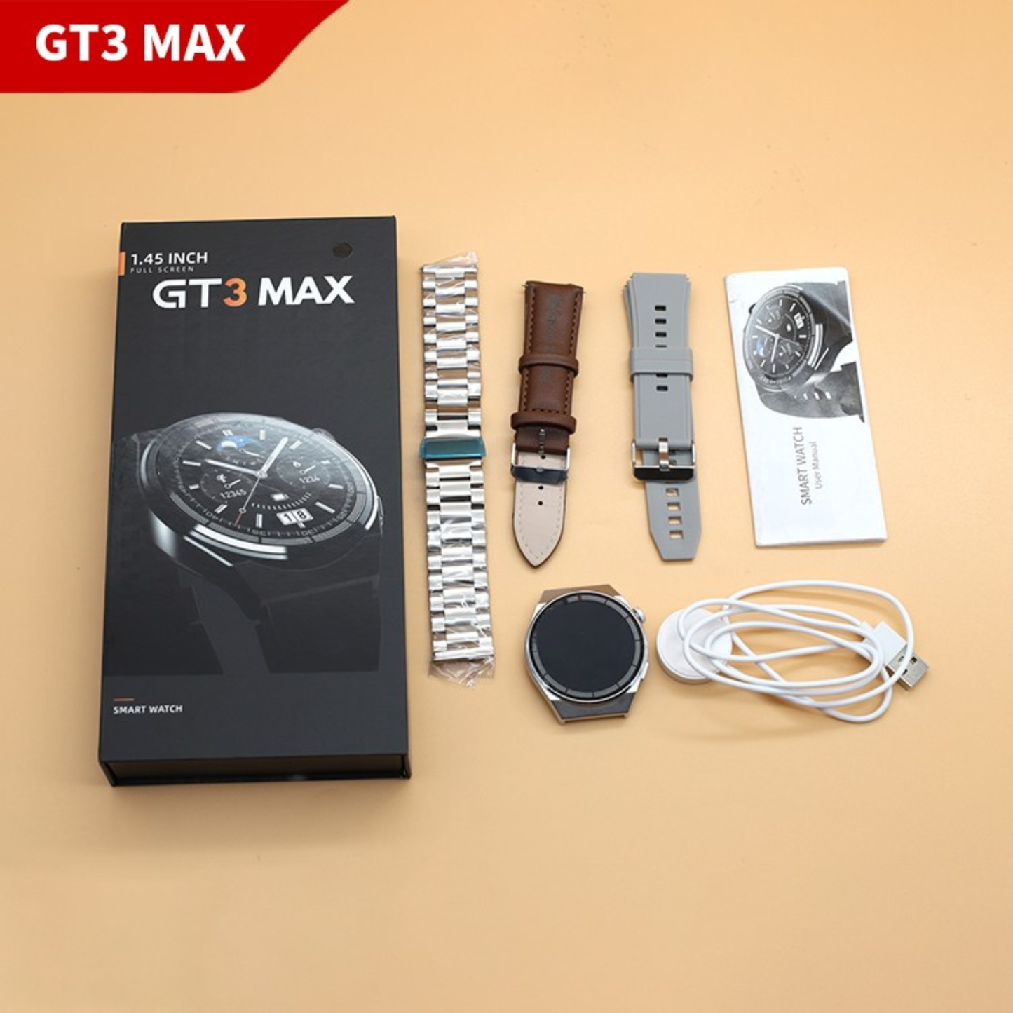 ساعة GT3 MAX الذكية (إصدار 3 أحزمة + AI)