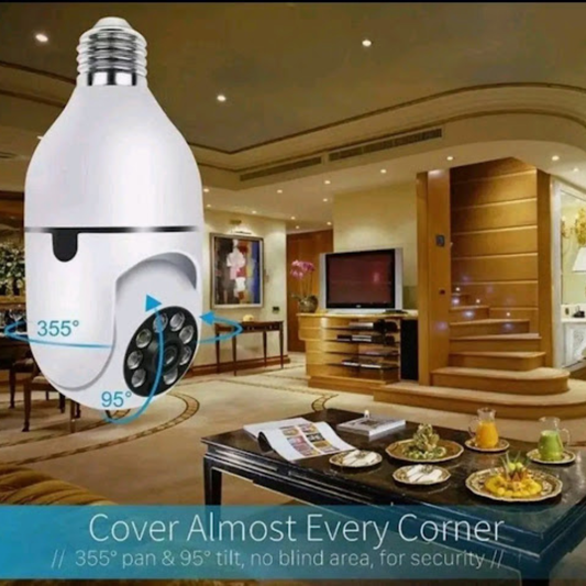 كاميرا المراقبة اللاسلكية الذكية على شكل مصباح | دوران 360° وتقنية PTZ HD