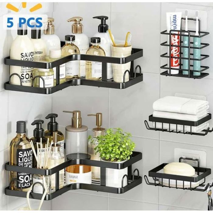 Ensemble de 5 étagères de rangement pour salle de bain