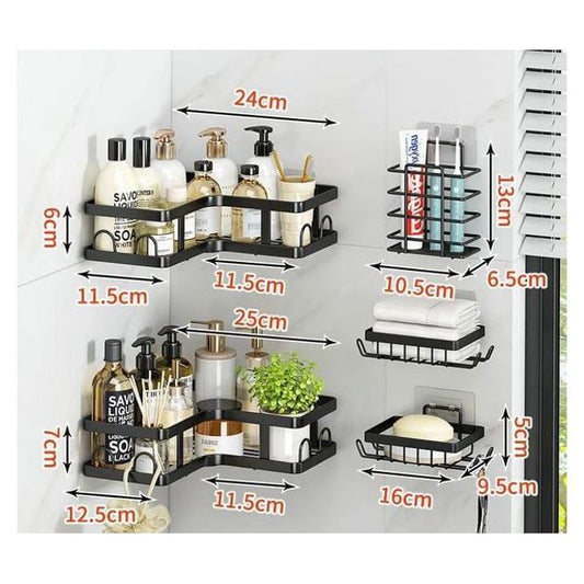 Ensemble de 5 étagères de rangement pour salle de bain