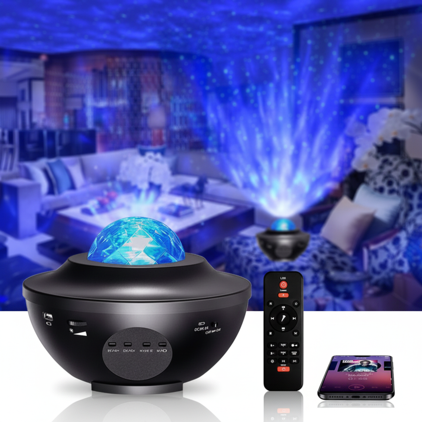 جهاز عرض النجوم الذكي مع مكبر صوت بلوتوث