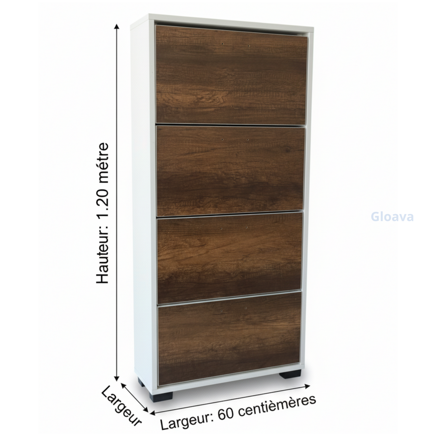 Meuble à Chaussures Vertical (4 Niveaux) | Capacité Maximale pour Entrées Étroites