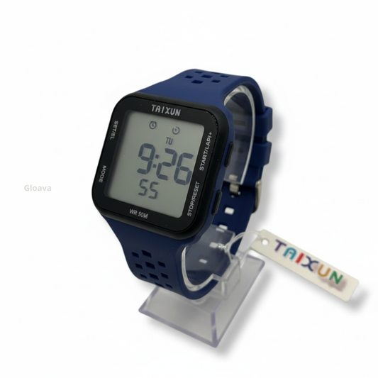 ساعة TAIXUN الرقمية - رياضية ومقاومة للماء باللون الأزرق