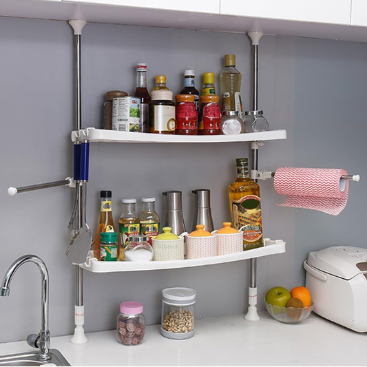 رف توابل وأواني عمودي وقابل للتعديل