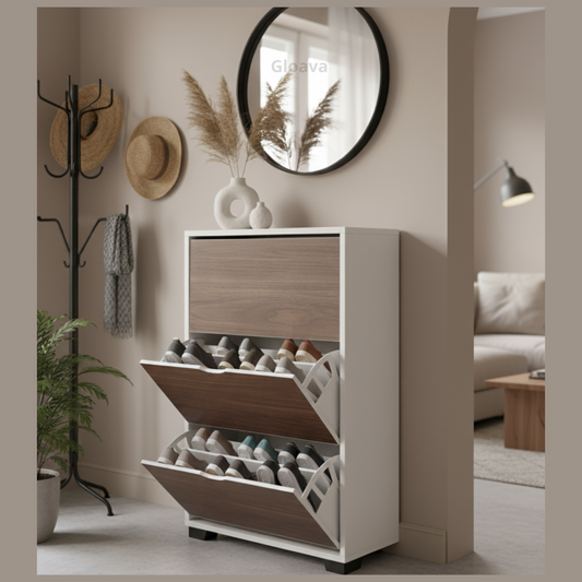 Meuble à Chaussures Spacieux (3 Niveaux) | Largeur 70 cm pour une Capacité de Rangement Accrue